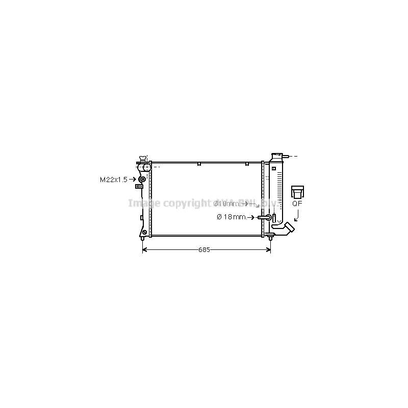 Radiateur, refroidissement du moteur AVA QUALITY COOLING CNA2110