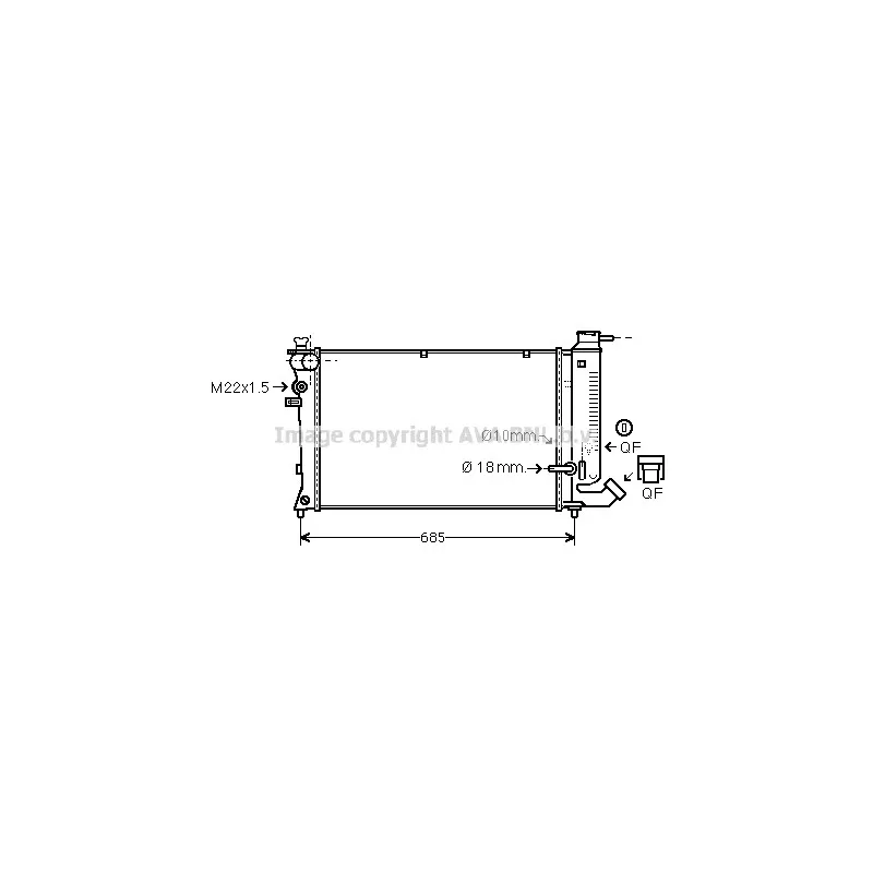 Radiateur, refroidissement du moteur AVA QUALITY COOLING CNA2111