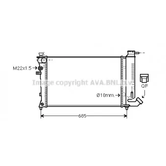 Radiateur, refroidissement du moteur AVA QUALITY COOLING CNA2112