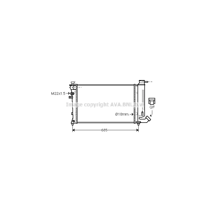 Radiateur, refroidissement du moteur AVA QUALITY COOLING CNA2112
