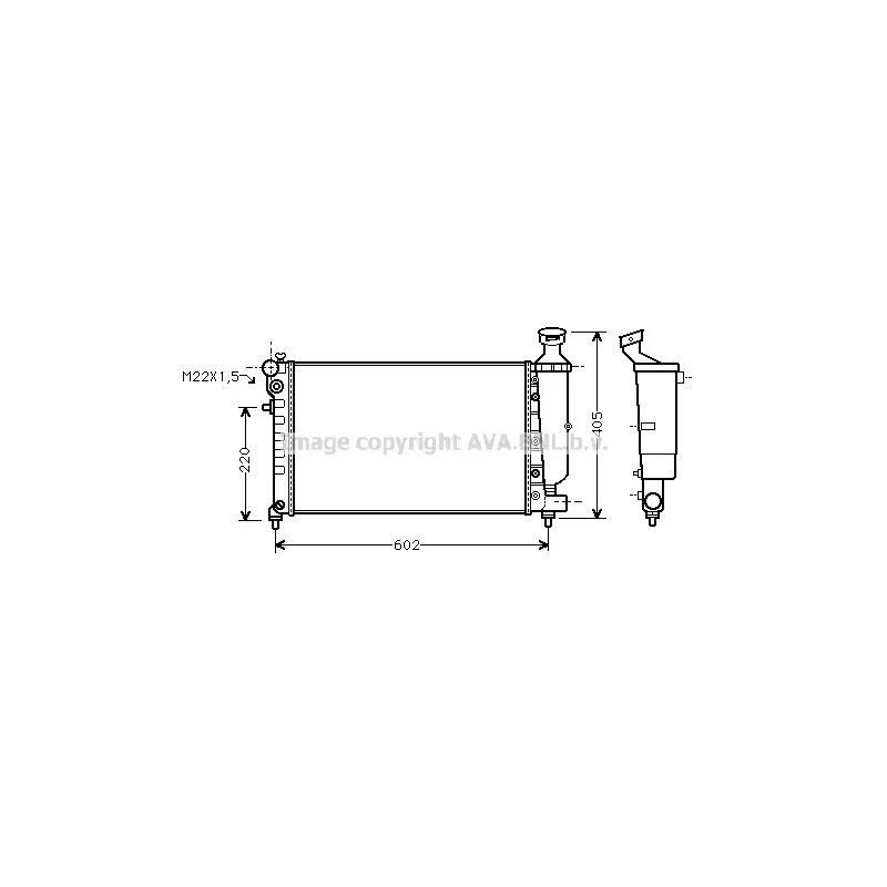 Radiateur, refroidissement du moteur AVA QUALITY COOLING CNA2118