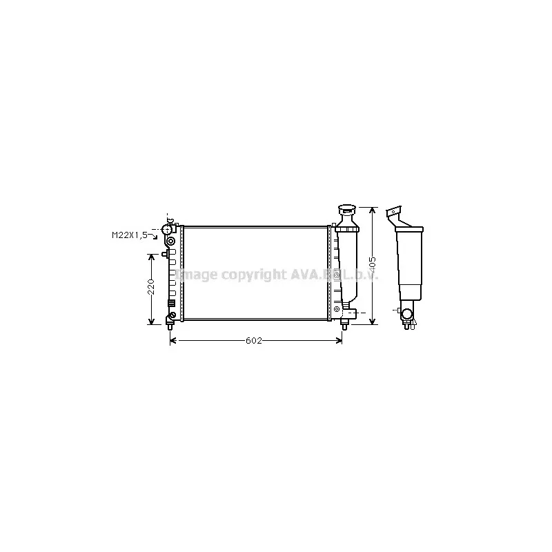 Radiateur, refroidissement du moteur AVA QUALITY COOLING CNA2119