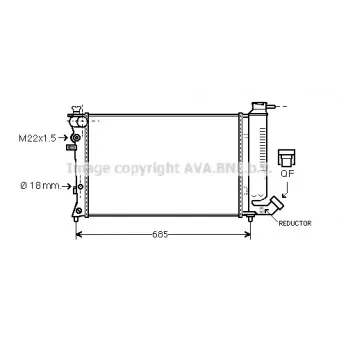 Radiateur, refroidissement du moteur AVA QUALITY COOLING CNA2122