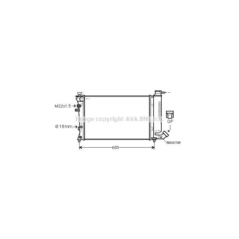 Radiateur, refroidissement du moteur AVA QUALITY COOLING CNA2122
