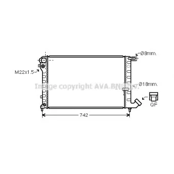 Radiateur, refroidissement du moteur AVA QUALITY COOLING CNA2134