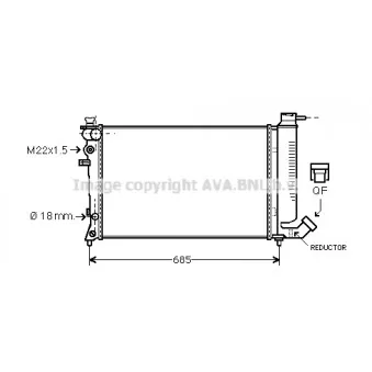 Radiateur, refroidissement du moteur AVA QUALITY COOLING CNA2136