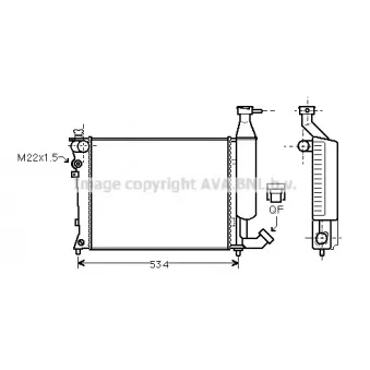 Radiateur, refroidissement du moteur AVA QUALITY COOLING CNA2149