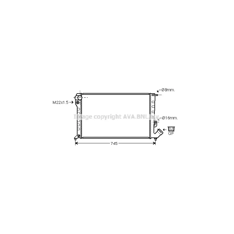 Radiateur, refroidissement du moteur AVA QUALITY COOLING CNA2151