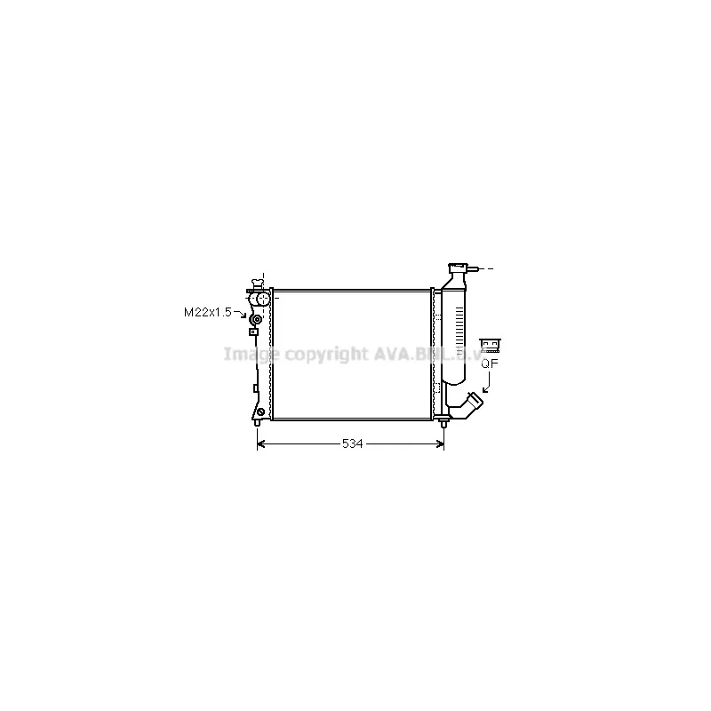 Radiateur, refroidissement du moteur AVA QUALITY COOLING CNA2154