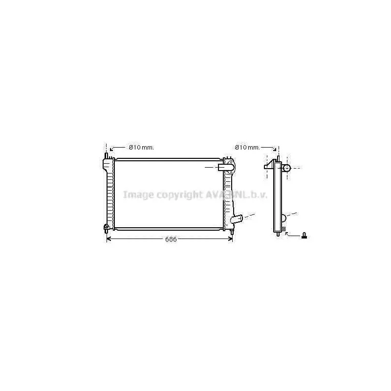 Radiateur, refroidissement du moteur AVA QUALITY COOLING CNA2171