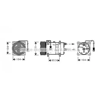 Compresseur, climatisation AVA QUALITY COOLING CNK023