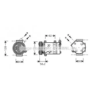 Compresseur, climatisation AVA QUALITY COOLING CNK237