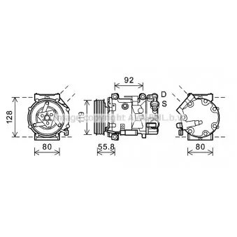 Compresseur, climatisation AVA QUALITY COOLING CNK282