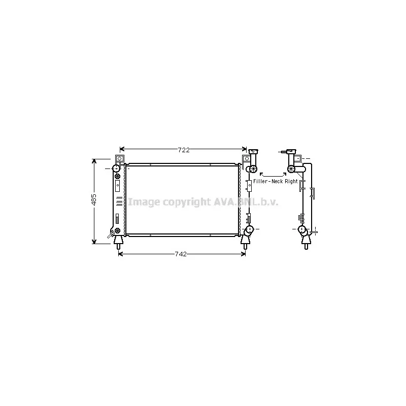 Radiateur, refroidissement du moteur AVA QUALITY COOLING CR2027