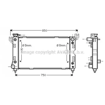 Radiateur, refroidissement du moteur AVA QUALITY COOLING CR2029