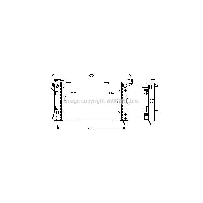 Radiateur, refroidissement du moteur AVA QUALITY COOLING CR2029