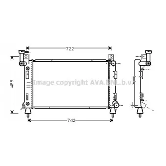 Radiateur, refroidissement du moteur AVA QUALITY COOLING CR2049