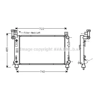 Radiateur, refroidissement du moteur AVA QUALITY COOLING CR2050
