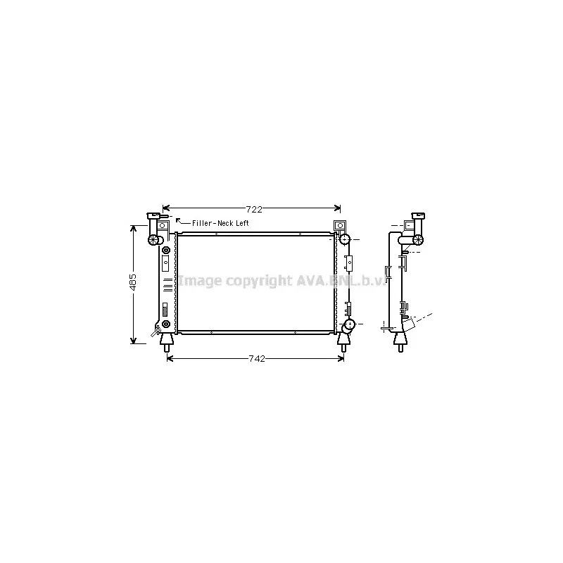 Radiateur, refroidissement du moteur AVA QUALITY COOLING CR2050