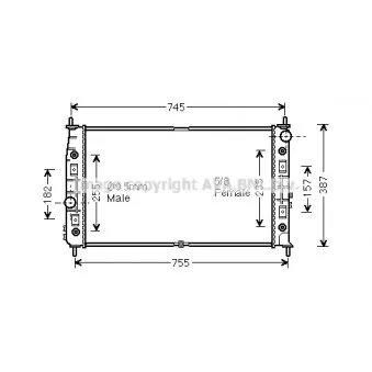 Radiateur, refroidissement du moteur AVA QUALITY COOLING CR2054