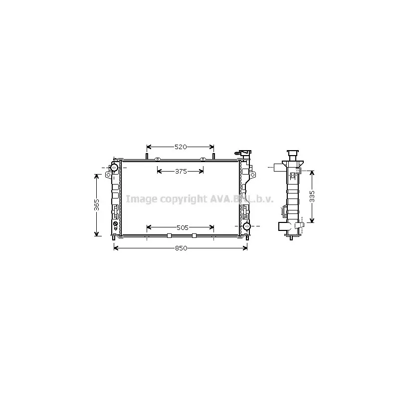 Radiateur, refroidissement du moteur AVA QUALITY COOLING CR2077
