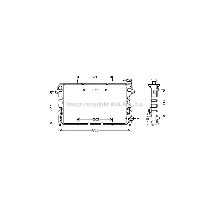 Radiateur, refroidissement du moteur AVA QUALITY COOLING CR2081