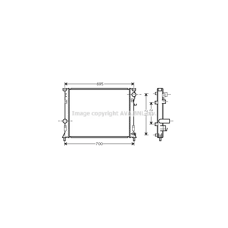 Radiateur, refroidissement du moteur AVA QUALITY COOLING CR2097
