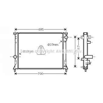 Radiateur, refroidissement du moteur AVA QUALITY COOLING CR2116