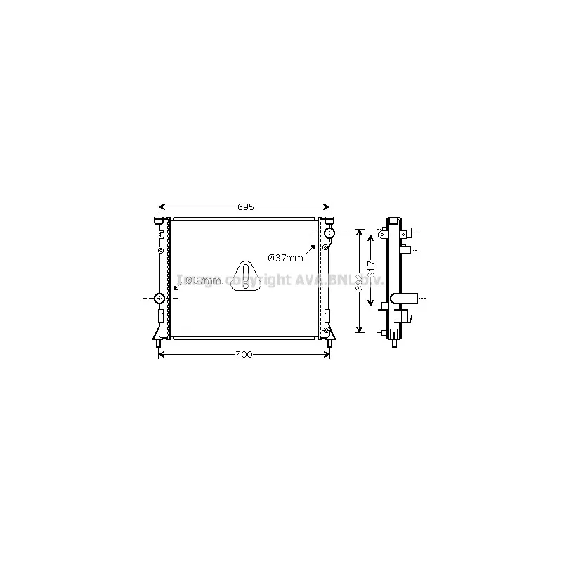 Radiateur, refroidissement du moteur AVA QUALITY COOLING CR2116