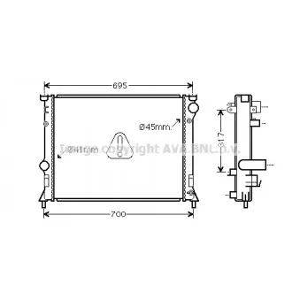 Radiateur, refroidissement du moteur AVA QUALITY COOLING CR2138