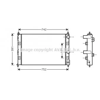 Radiateur, refroidissement du moteur AVA QUALITY COOLING CRA2076