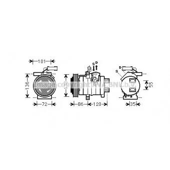 Compresseur, climatisation AVA QUALITY COOLING CRAK132