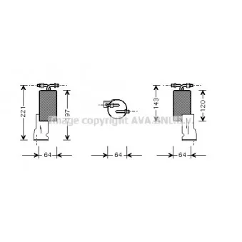 Filtre déshydratant, climatisation AVA QUALITY COOLING CRD066