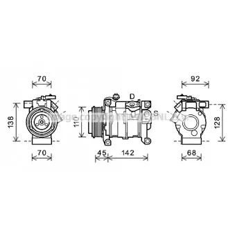 Compresseur, climatisation AVA QUALITY COOLING CRK128