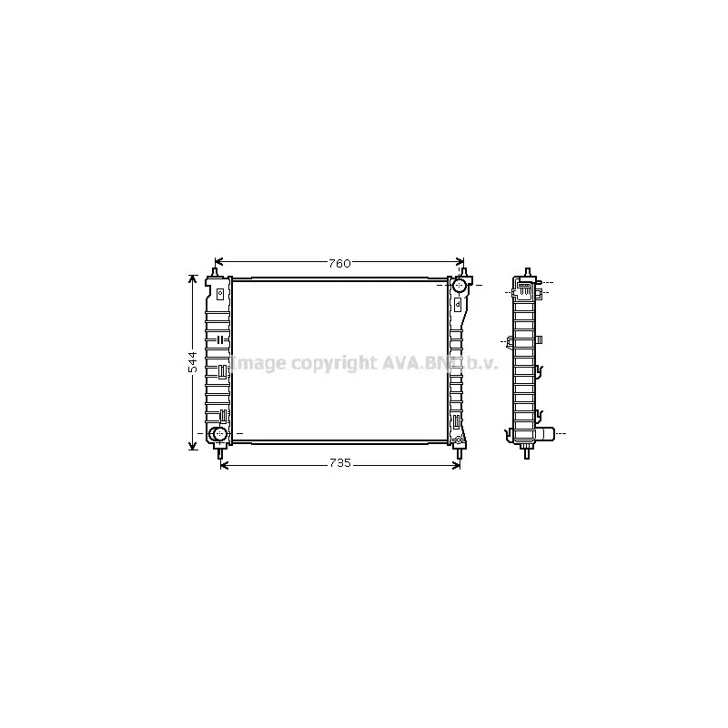 Radiateur, refroidissement du moteur AVA QUALITY COOLING CT2034