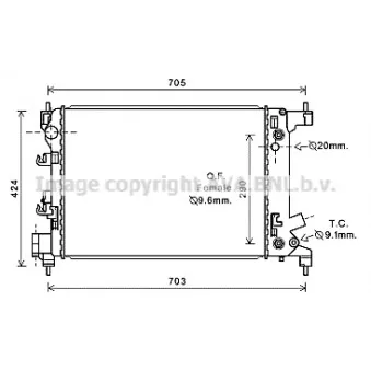Radiateur, refroidissement du moteur AVA QUALITY COOLING CT2043