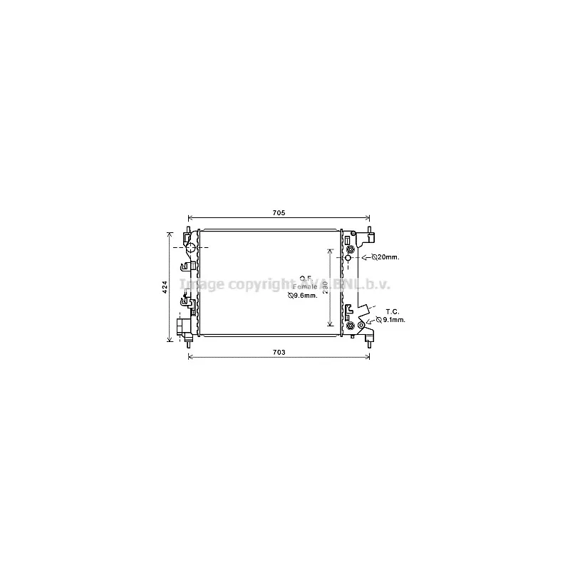 Radiateur, refroidissement du moteur AVA QUALITY COOLING CT2043