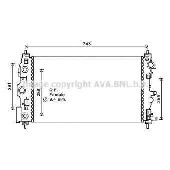 Radiateur, refroidissement du moteur AVA QUALITY COOLING