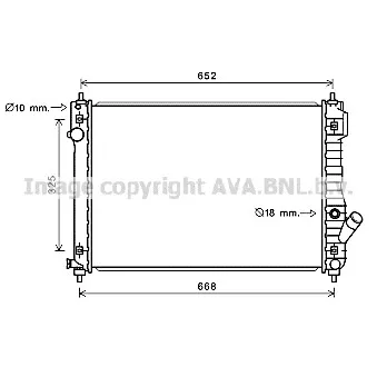 Radiateur, refroidissement du moteur AVA QUALITY COOLING CT2049