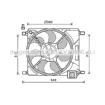 Ventilateur, refroidissement du moteur AVA QUALITY COOLING CT7501