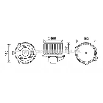 Moteur électrique, pulseur d'air habitacle AVA QUALITY COOLING CT8051