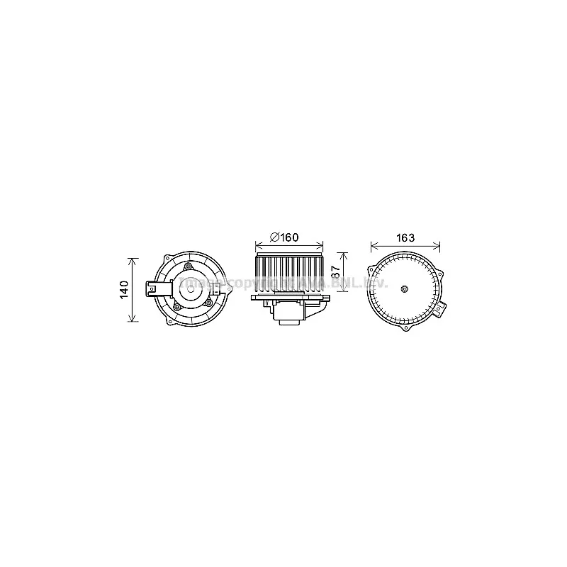 Moteur électrique, pulseur d'air habitacle AVA QUALITY COOLING CT8051