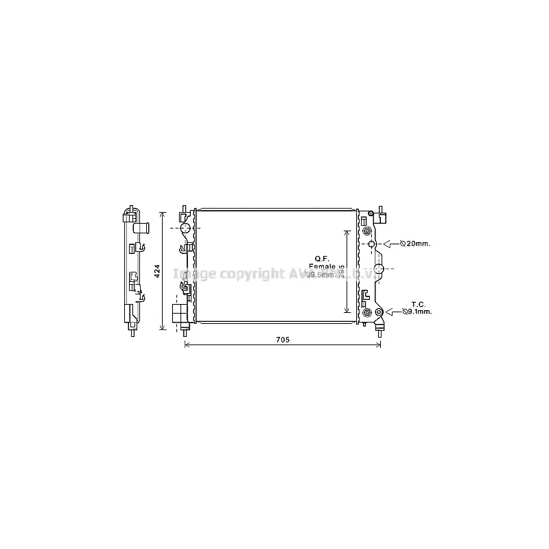 Radiateur, refroidissement du moteur AVA QUALITY COOLING CTA2044