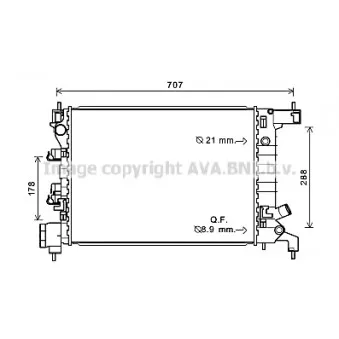 Radiateur, refroidissement du moteur AVA QUALITY COOLING CTA2047