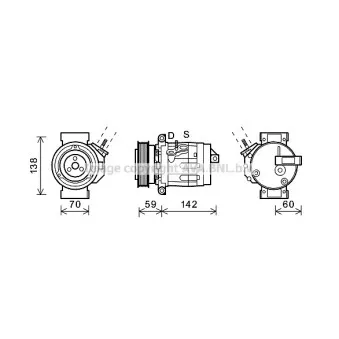 Compresseur, climatisation AVA QUALITY COOLING CTK035