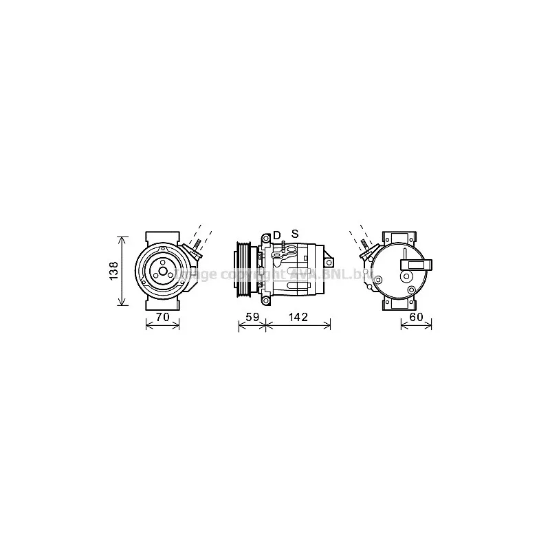 Compresseur, climatisation AVA QUALITY COOLING CTK035