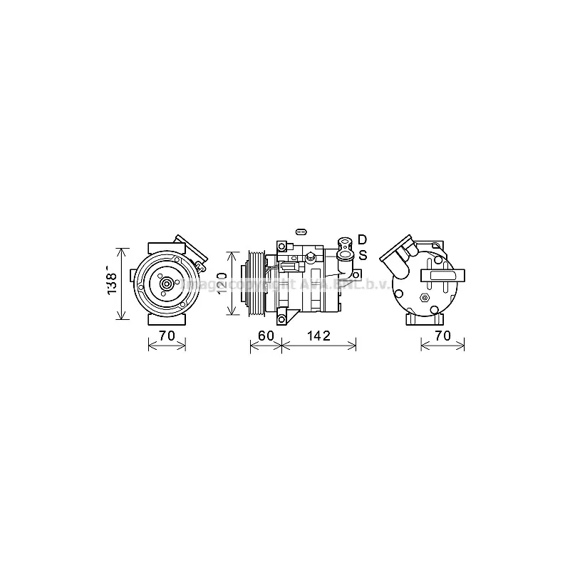 Compresseur, climatisation AVA QUALITY COOLING CTK052