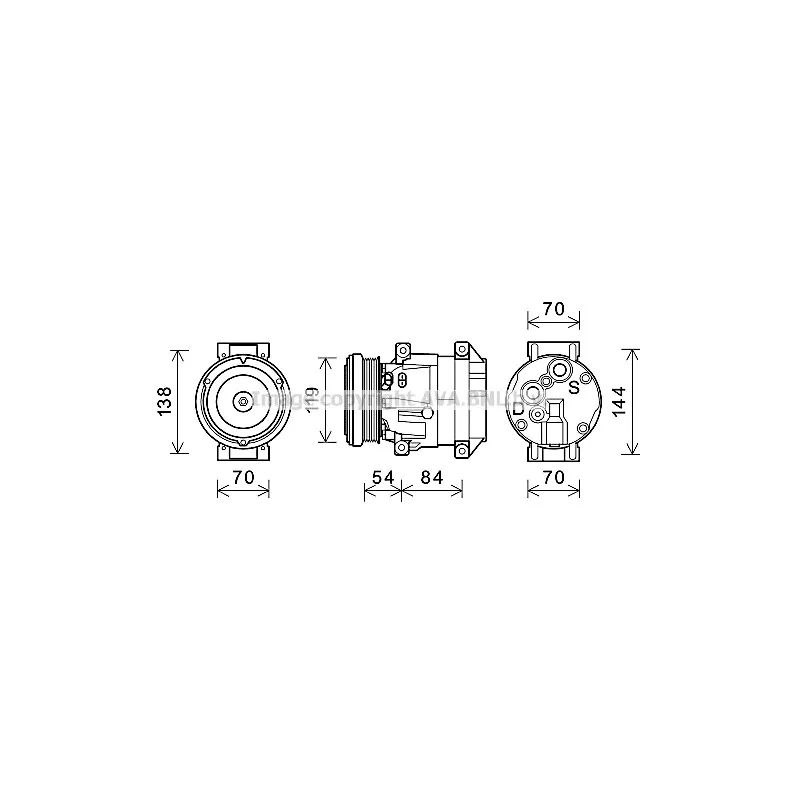 Compresseur, climatisation AVA QUALITY COOLING CTK055
