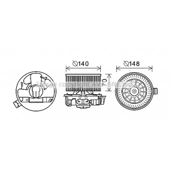Moteur électrique, pulseur d'air habitacle AVA QUALITY COOLING DA8010