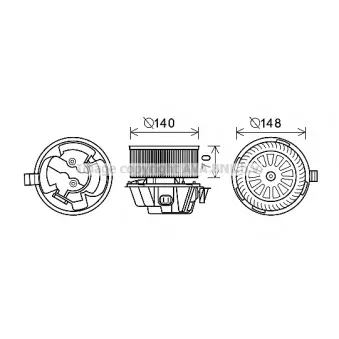 Moteur électrique, pulseur d'air habitacle AVA QUALITY COOLING DA8012